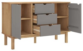 Credenza otta marrone e grigio 113,5x43x73 cm in legno di pino