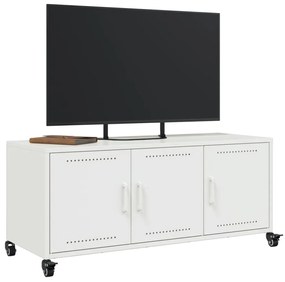 Mobile tv bianco 100,5x39x43,5 cm in acciaio