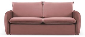 Divano letto in velluto rosa 214 cm Vienna - Cosmopolitan Design