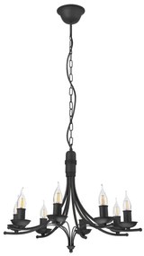 Lampadario a sospensione con catena LUCY 8xE14/60W/230V nero