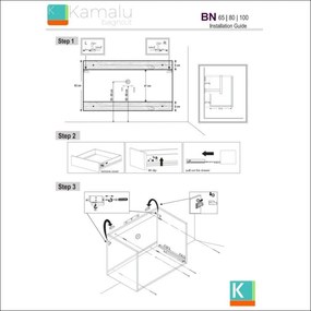 Kamalu - mobile bagno 100cm sospeso con cassetto scorrevole bn-100b