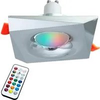 Faretto LED cromoterapia lampada GU10 6W incasso 65mm luce centro estetico abbronzante 230V SILVER LUCE RGBW 6000K