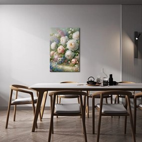 Quadro su tela – Giardino pieno di peonie e fiori estivi