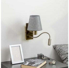 Brilagi - Applique a LED NUBILA 1xE27/25W/230V + LED/3W ottone/grigio