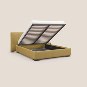 Omero letto imbottito contenitore sfoderabile in tessuto fiammato impermeabile T14 giallo