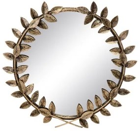 Specchio da parete 46 x 3,5 x 46 cm Dorato Metallo