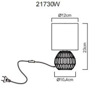 Globo 21730W - Lampada da tavolo SYLAS 1xE14/40W/230V bianco