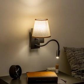 Brilagi - Applique a LED NUBILA 1xE27/25W/230V + LED/3W nero/marrone