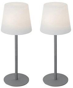 Set di 2 lampade da tavolo ricaricabili grigie 40 cm IP54 - Jude