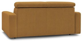 Divano color senape allungabile con rivestimento in velluto a coste 195 cm Monaco – Bobochic Paris