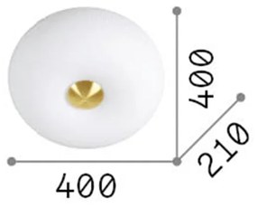 Plafoniera Moderna Arizona Vetro Bianco 3 Luci Gx53 9W 3000K Luce Calda