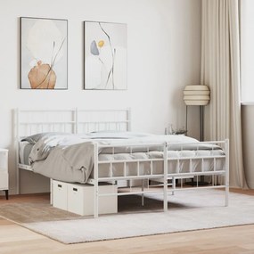 Giroletto Con Testiera E Pediera Metallo Bianco 140x190 Cm /