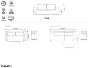 Divano angolare marrone allungabile (con penisola a destra/con chaise lounge) Hale – Makamii