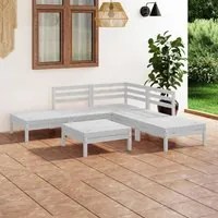 Set Divani da Giardino 6 pz in Legno Massello di Pino Bianco cod mxl 51831