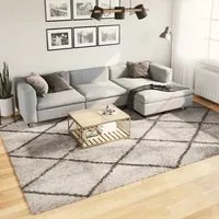 Tappeto Shaggy a Pelo Lungo Moderno Beige e Antracite 240x340cm 375395