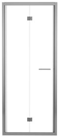Porta doccia pieghevole Record, L 72-76 cm x H 195 cm x SP 6 mm, profilo cromo