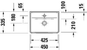 Duravit 738450041 - Lavabo sospeso D-NEO 45x33,5 cm ceramica/bianco lucido