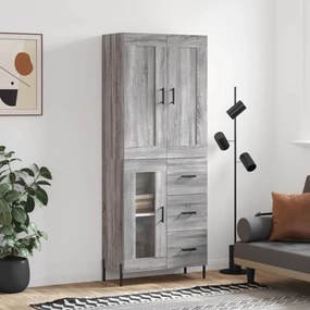 Credenza grigio sonoma 69,5x34x180 cm in legno multistrato