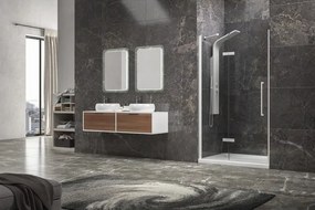 Kamalu - Porta doccia 120cm battente e fisso colore bianco | KT4000B