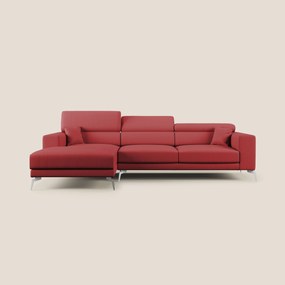 Blade Divano moderno angolare con poggiatesta reclinabili in Ecopelle T04 rosso