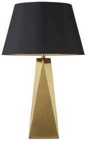 Lampada Da Scrivania Contemporanea Maldon Acciaio Nero Tessuto Oro 1 Luce E27