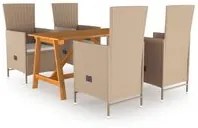 Set Mobili da Pranzo per Giardino 5 pz Beige 3068759