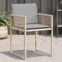 Sedie da Giardino con Cuscini 4 pz Beige Misto in Polyrattan 365023