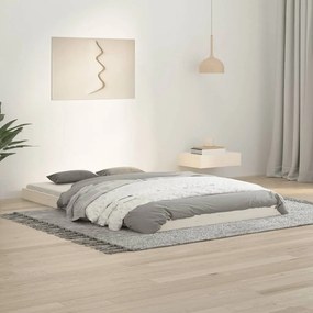 Letto Senza Materasso Bianco 120x190 Cm Legno Massello Di Pino /