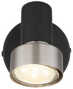 Globo 57917-1N - Faretto da parete MASON 1xGU10/25W/230V nero/argento