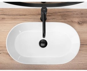 REA-U9108 - Lavabo da appoggio LAYLA 30x53 cm in ceramica/bianco lucido
