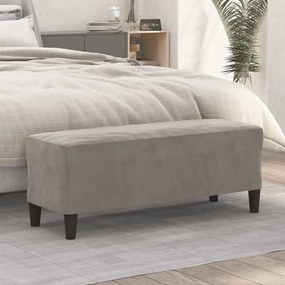 Panca Grigio Chiaro 100x35x41 Cm İn Velluto /