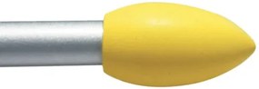Bastone Tenda Estensibile Warsavia 120–210 cm Acciaio Cromo con Pomoli in Legno Giallo