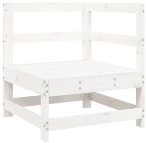 Set divani da giardino 7 pz bianco in legno massello di pino