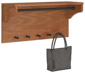 Appendiabiti Da Parete Sandnes 87x30x42 Cm İn Legno Di Pino /