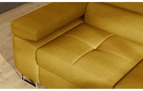 Divano angolare giallo allungabile/con contenitore (con penisola a destra/a L) Anton – ELTAP