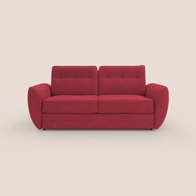 Zeus Divano letto scandinavo con schienale alto in tessuto impermeabile T02 rosso