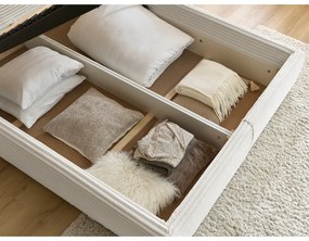 Letto matrimoniale imbottito beige con contenitore con rete inclusa 180x200 cm Jade – Bobochic Paris