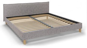 Letto matrimoniale imbottito grigio con griglia 200x200 cm Tina - Ropez