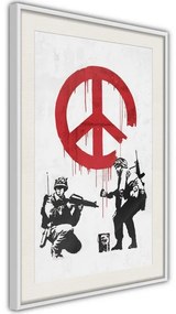 Poster  Banksy: CND Soldiers II  Cornice Quadri Cornice nera con pass-partout, Larghezza x Altezza Home decor 40x60