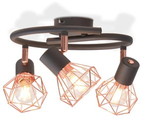 Plafoniera Con 3 Lampadine A Led A Incandescenza 12 W /