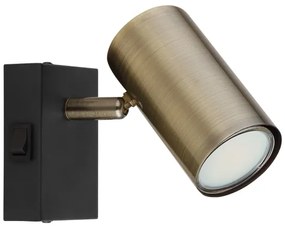 Globo 57911-1M - Faretto da parete ROBBY 1xGU10/25W/230V nero/ottone