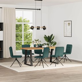 Sedie Da Pranzo 6 Pz Verde Scuro İn Tessuto /