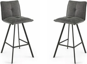 Sgabello cucina tessuto Grigio Fumo - bar SILA 2 sgabelli