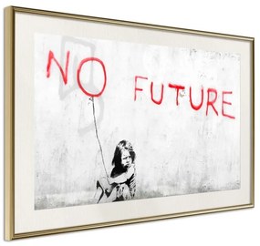 Poster  Banksy: No Future  Cornice Quadri Cornice d'oro con passe-partout, Larghezza x Altezza Home decor 30x20