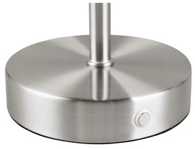 Lampada da tavolo LED dimmerabile in argento (altezza 30 cm) Jeff - Trio