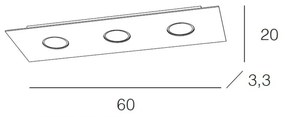 Plafoniera Moderna Rettangolare Area Metallo Sabbia Metallo 3 Luci Gx53