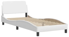 Letto con materasso bianco 90x200 cm in similpelle