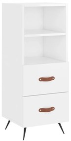 Credenza bianco lucido 34,5x34x90 cm in legno multistrato