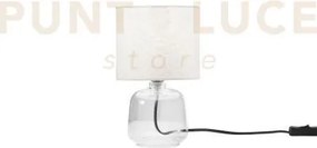 Lume emerald trasparente in vetro con paralume in tessuto 1 luce at...