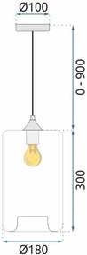 Lampada Da Soffitto Pensile Di Vetro APP310-1CP LOFT